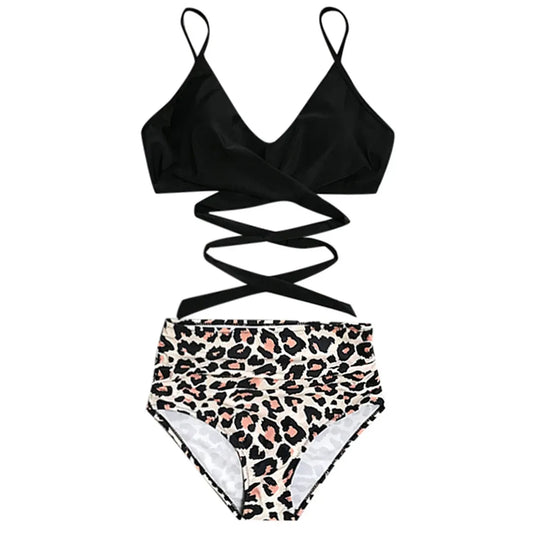 Women Beach Wear Suit Wrap Bikini Set Push Up High Waisted Swimsuit 2 Piece Swimsuits - Allen-Fitness