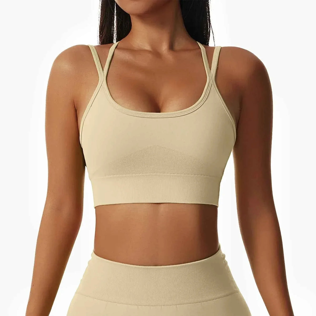 Leggings Yoga Set for Women - Seamless Bra Top and Scrunch Leggings Fitness Sport Suit - Allen-Fitness