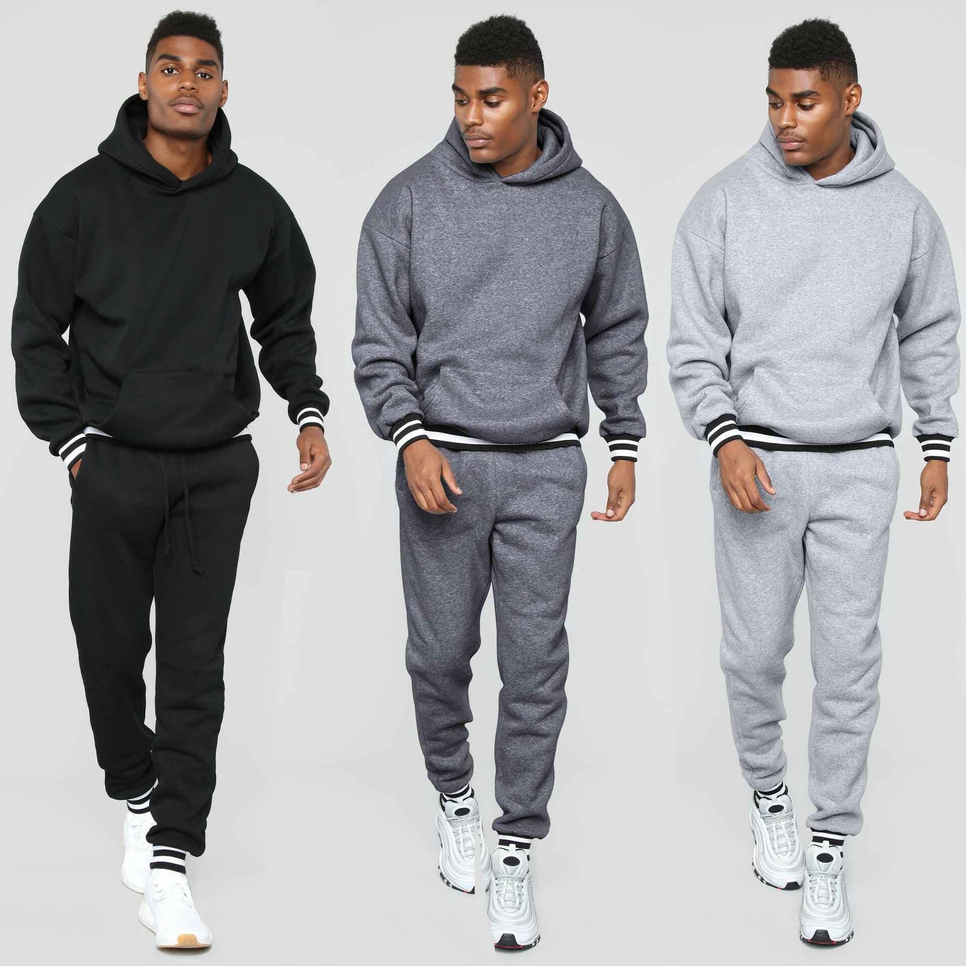 High Quality Men Sweatsuits Set with Blank Design - Premium Comfort & Style - Allen-Fitness