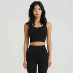 Gym Outfit High Waist Yoga Leggings for Women with Phone Pockets & U Back Sports Bra Set - Allen-Fitness