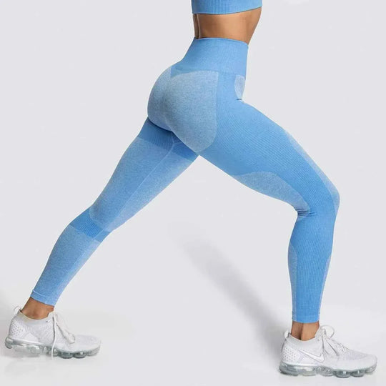 Women’s 14 Color Seamless Yoga Leggings, High Elastic High Waist Scrunch Butt Design for Gym &amp; Workouts - Allen-Fitness