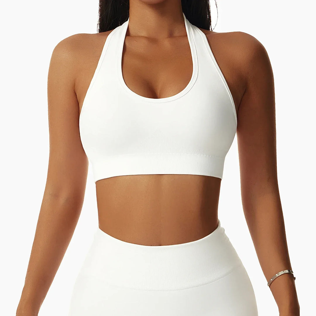 Women Popular New Design Seamless Shirt Short Legging Bra Gym Set Yoga Wear Set Fitness Set - Allen-Fitness