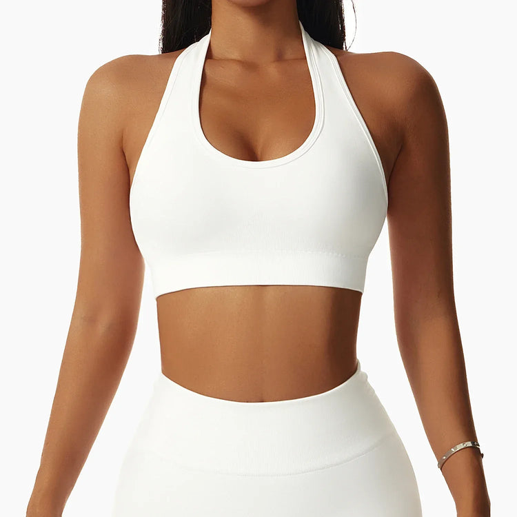 Women Popular New Design Seamless Shirt Short Legging Bra Gym Set Yoga Wear Set Fitness Set - Allen-Fitness