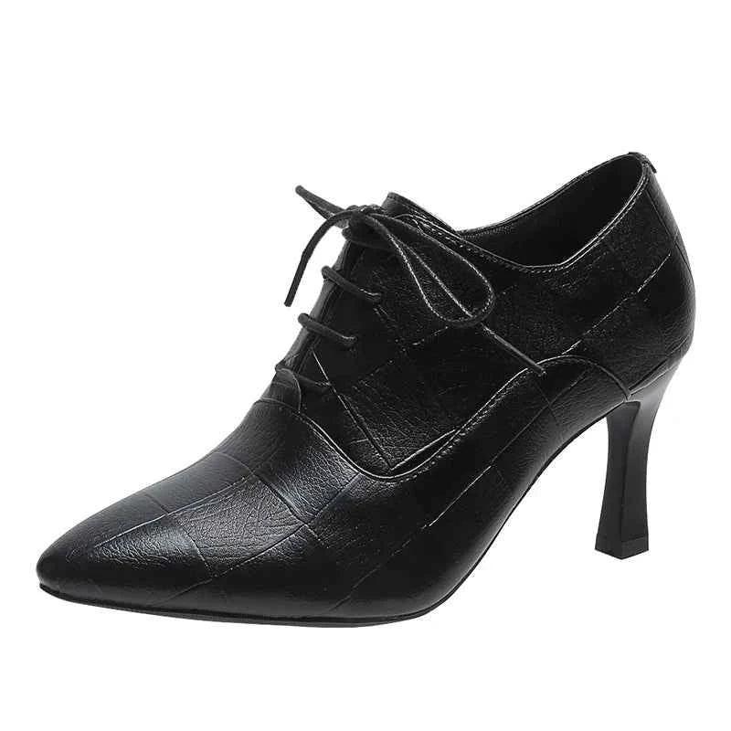 Fashion Elegant Pointy Toe Patent Leather Ladies Slip On Formal Dressing Shoes For Woman Middle Heel Shoes Office Shoes - Allen-Fitness