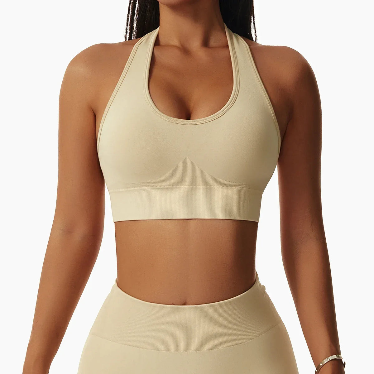 Women Popular New Design Seamless Shirt Short Legging Bra Gym Set Yoga Wear Set Fitness Set - Allen-Fitness